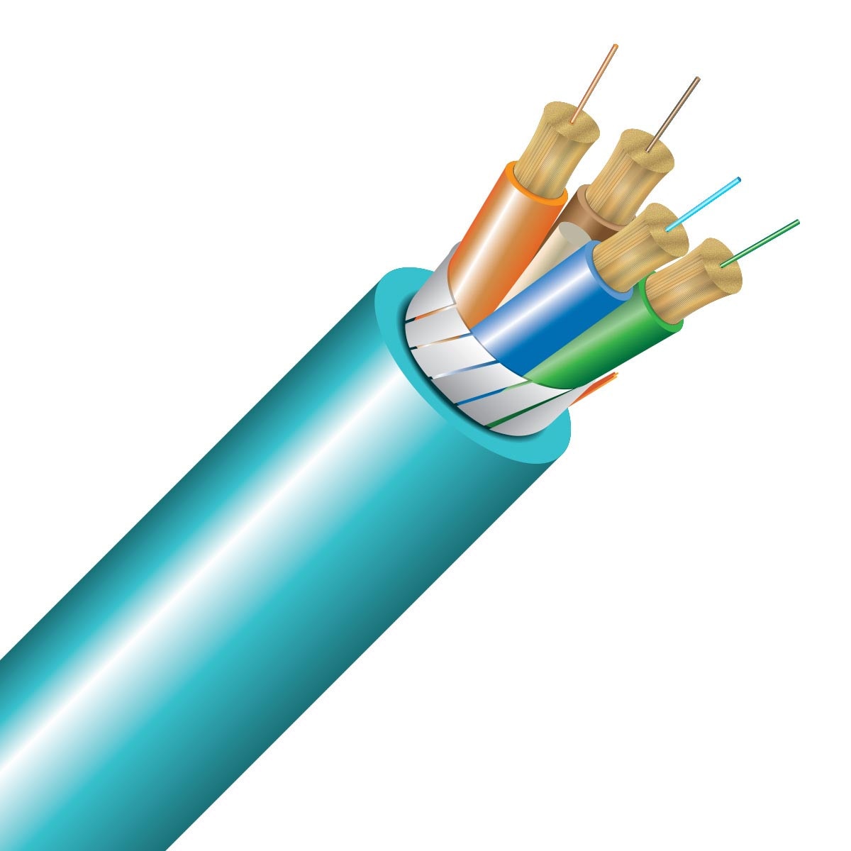 Cleerline 4B50125OM3R-B 4 Strand SSF™ Breakout, Riser, 50/125, OM3 Per FT
