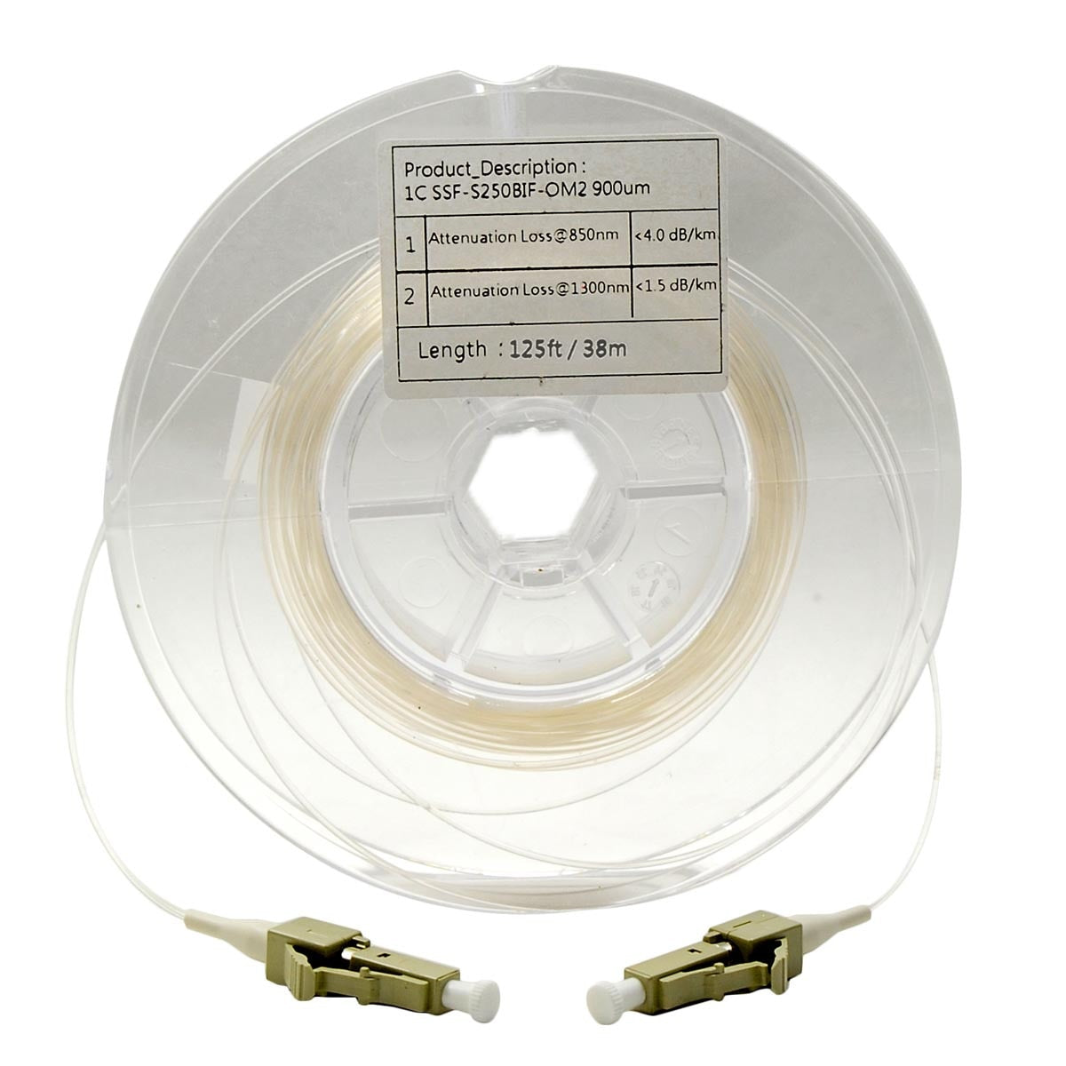 Cleerline SSF-CLRMMLCLC-125 Transparent SSF MM 50/125, 900µm, terminated LCLC, 125ft / 38m Per Each