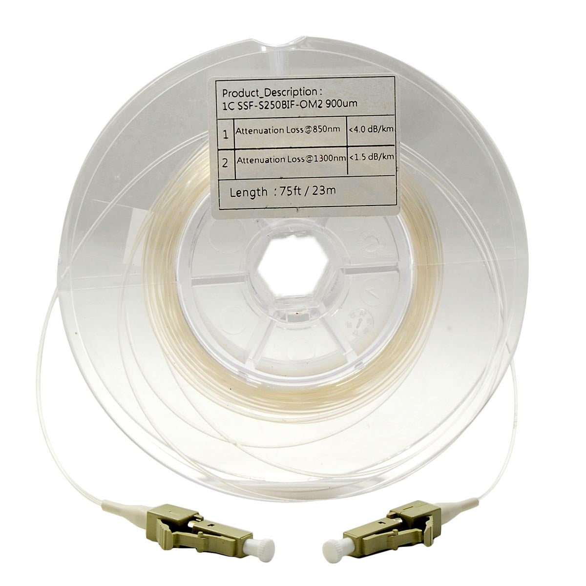 Cleerline SSF-CLRMMLCLC-75 Transparent SSF MM 50/125, 900µm, terminated LCLC, 75ft / 23m Per Each