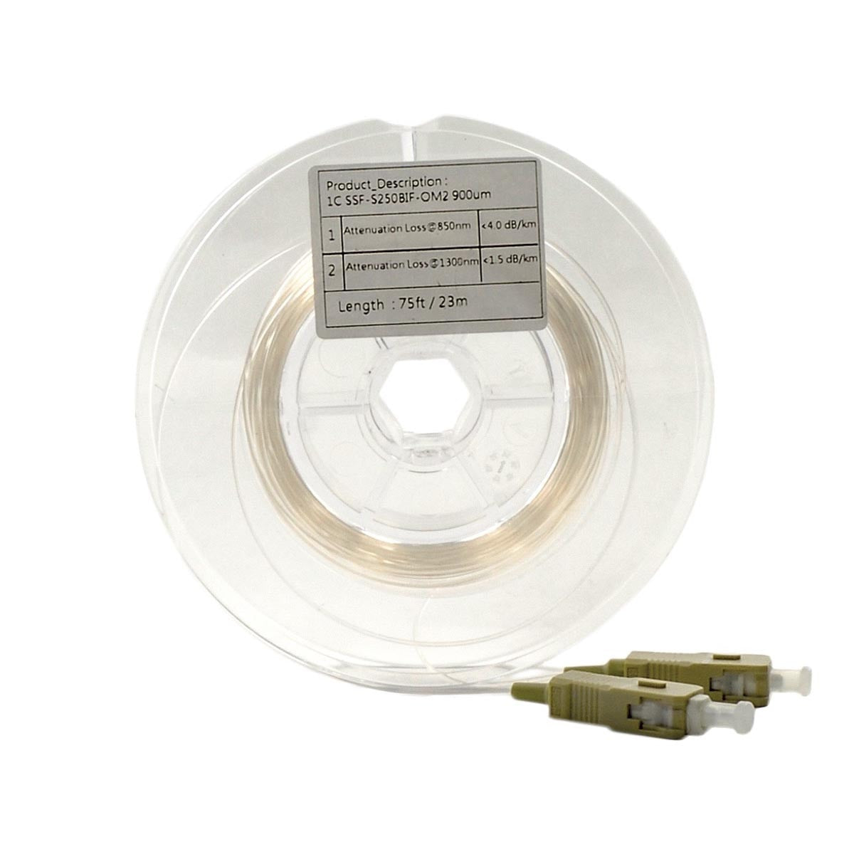 Cleerline SSF-CLRMMSCSC-75 Transparent SSF MM 50/125, 900µm, terminated SCSC, 75ft / 23m Per Each