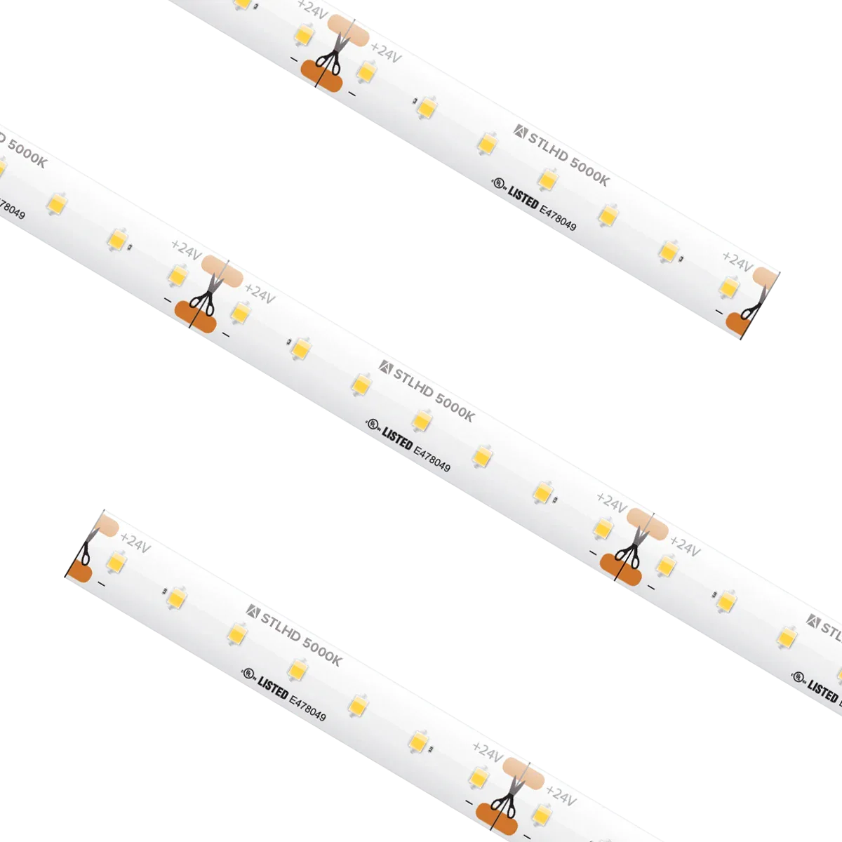 Proluxe PLX-STLHD54-50K-24V-16 STL HD GRD TRULUX, 24V, 5000K, 16.4FT RL W/3 TL-CONKITS, Y0409676/TL-2PWR-HD 10MM 2PIN CONNECTOR W/6' CABLE, 2.19W/FT. IP54, 94+CRI, 2.46" CUT, 16.4' MAX