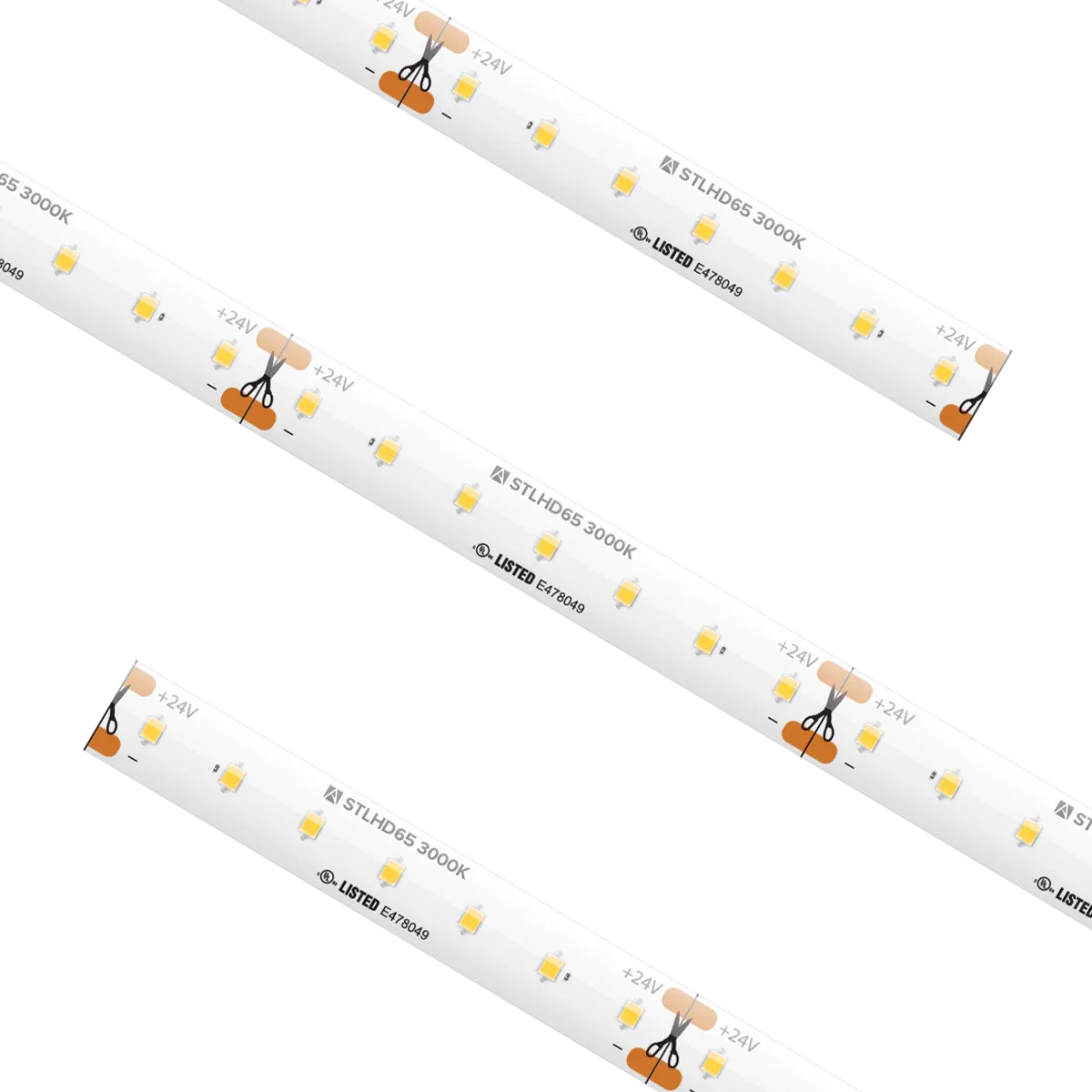 Proluxe PLX-STLHD65-30K-24V-CC CUSTOM CUT STLHD TAPE LIGHT, IP65, 2.46" CUT INCREMENT, 3000K, 2.19W/FT
