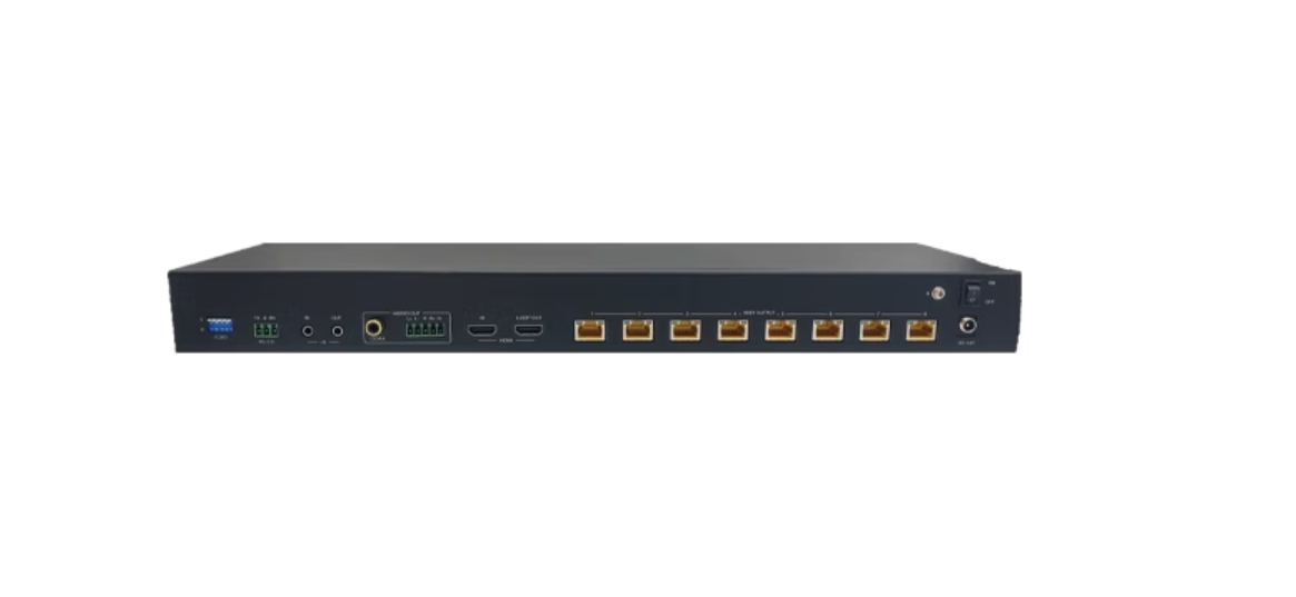 Simplified SP18CAT120T 120m HDMI 2.0b (18gbps) 1x8 HDMI Splitter over Cat6A/6* Cable