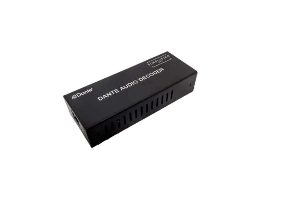 Simplified DTE DEC Balanced or Unbalanced 2 channel to Dante decoder