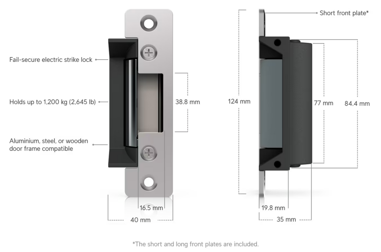 Ubiquiti UACC-LOCK-STRIKE-SECURE-15MM Fail-Secure Strike Lock 15mm