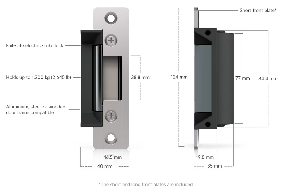 Ubiquiti UACC-Lock-Strike-Safe-15mm Fail-Safe Strike Lock 15mm