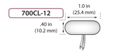 GRI 700CL-12-W 1” Capped Miniature Wide Gap Surface Mount Switch Set, Each