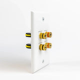 Speaker Snap SSKPW4 Keystone Insert Binding Posts 2 Pairs / 4 Pieces (White)