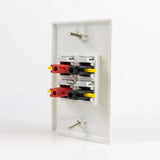 Speaker Snap SSKPW4 Keystone Insert Binding Posts 2 Pairs / 4 Pieces (White)