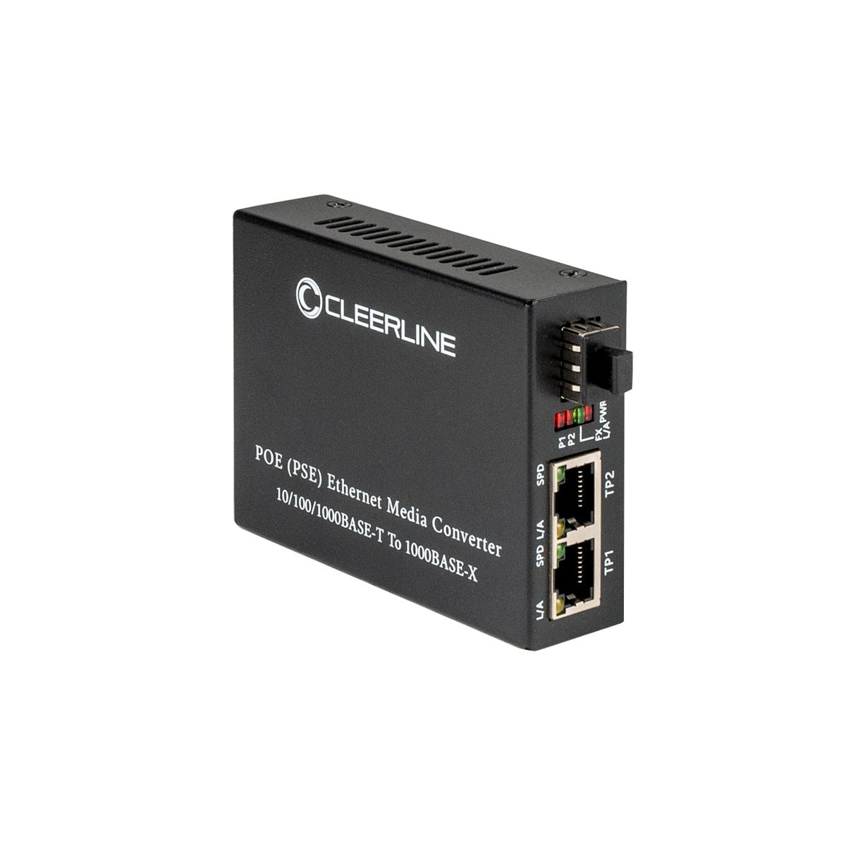 Cleerline SSF-SFP-RJ452POE-1G Gigabit 10/100/1000Base-Tx 2xRJ45 to 100/1000Base-X SFP extender, PoE+ 30W, AC US power supply Per Each