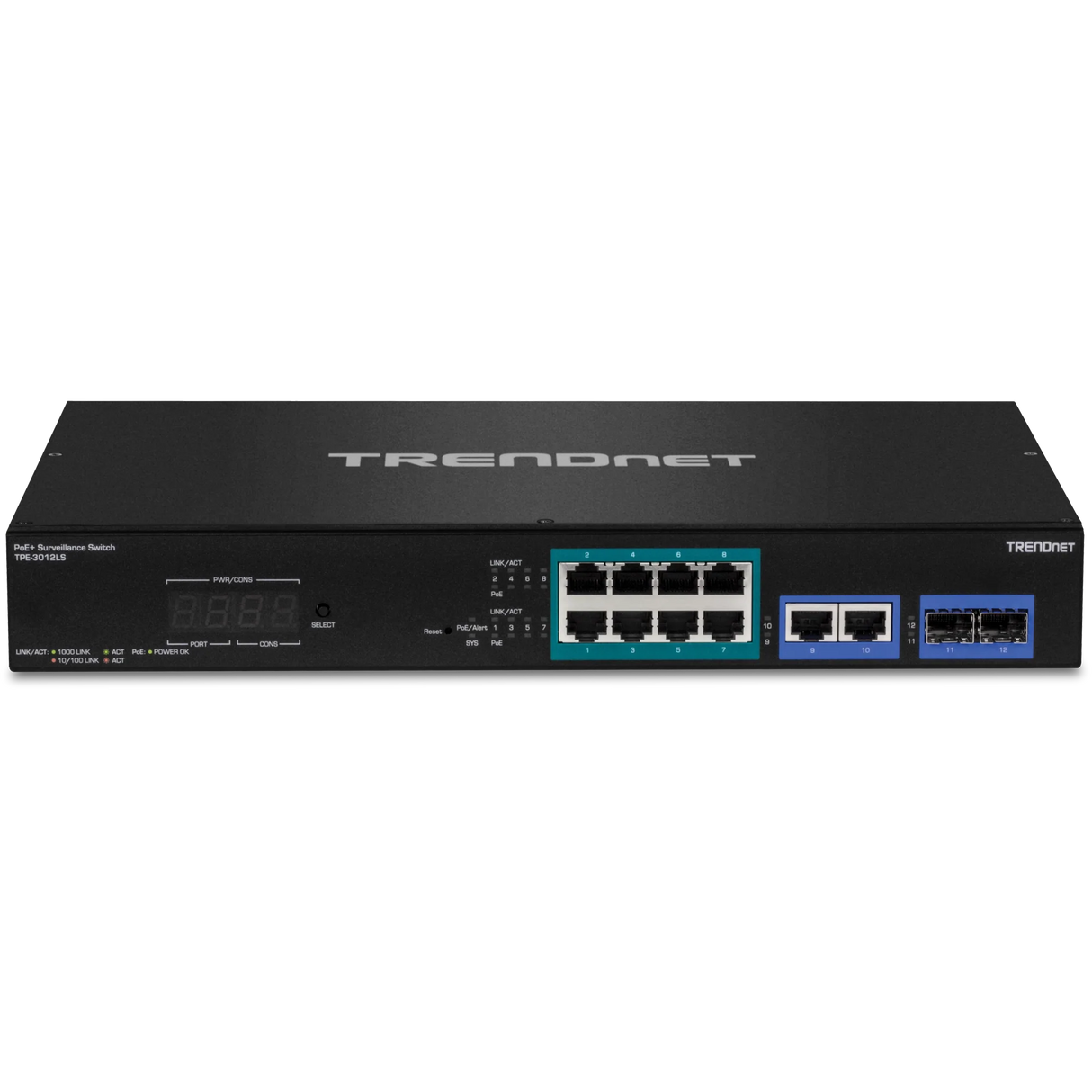 TRENDnet TPE-3012LS 12-Port Gigabit PoE+ Smart Surveillance Switch