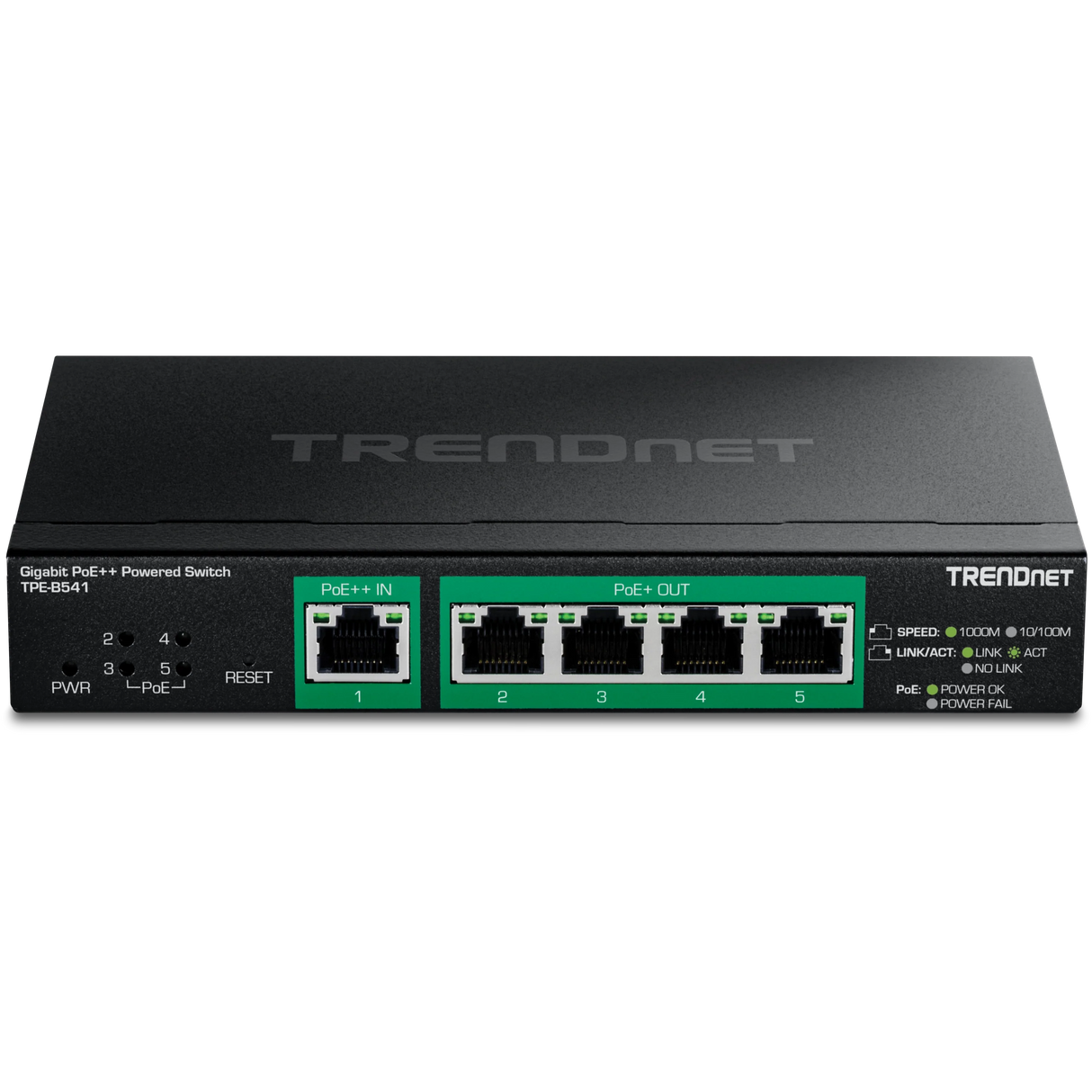 TRENDnet TPE-B541 5-Port Gigabit PoE++ Powered Managed Switch with PoE Passthrough