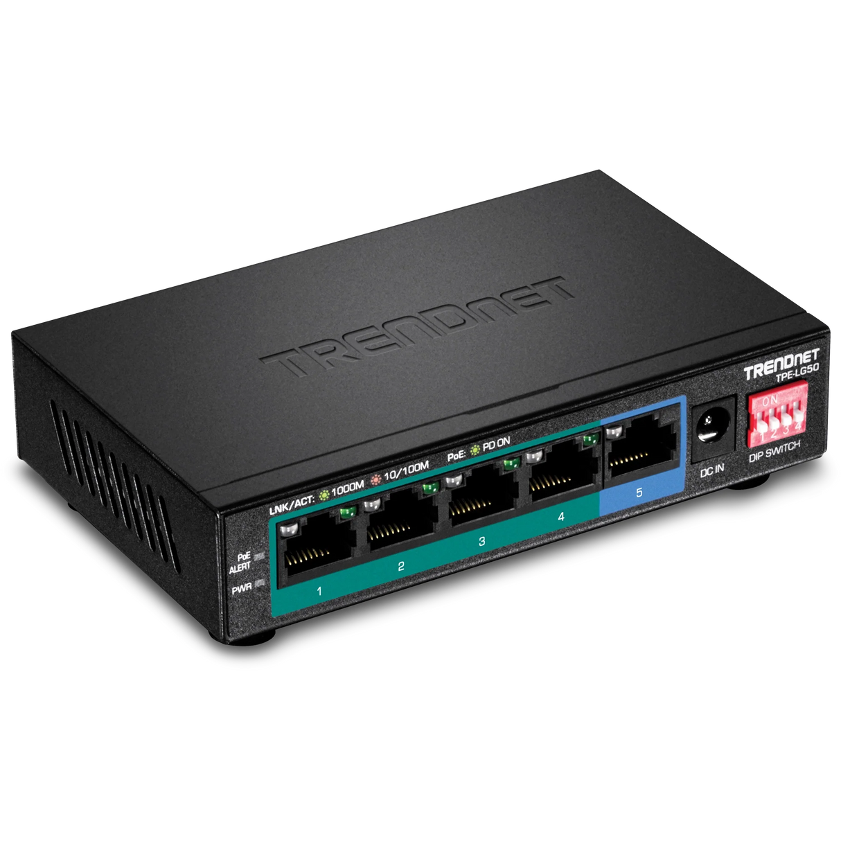 TRENDnet TPE-LG50 5-Port Gigabit Long Range PoE+ Switch