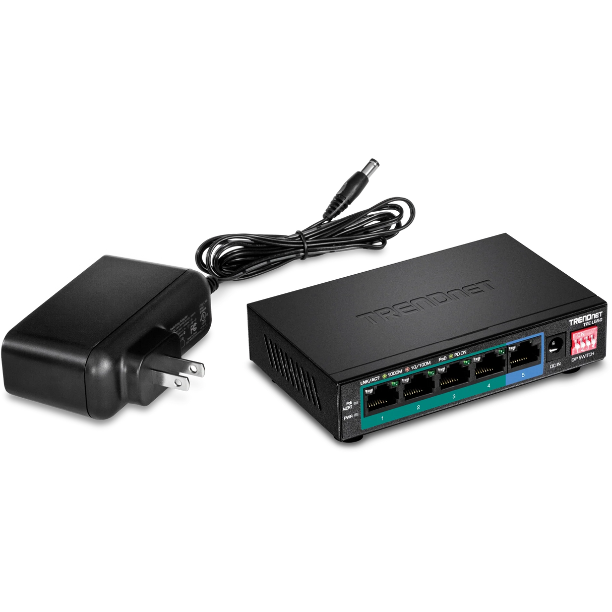 TRENDnet TPE-LG50 5-Port Gigabit Long Range PoE+ Switch