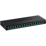 TRENDnet TPE-TG160H 16-Port Gigabit PoE+ Switch, 123W PoE Budget