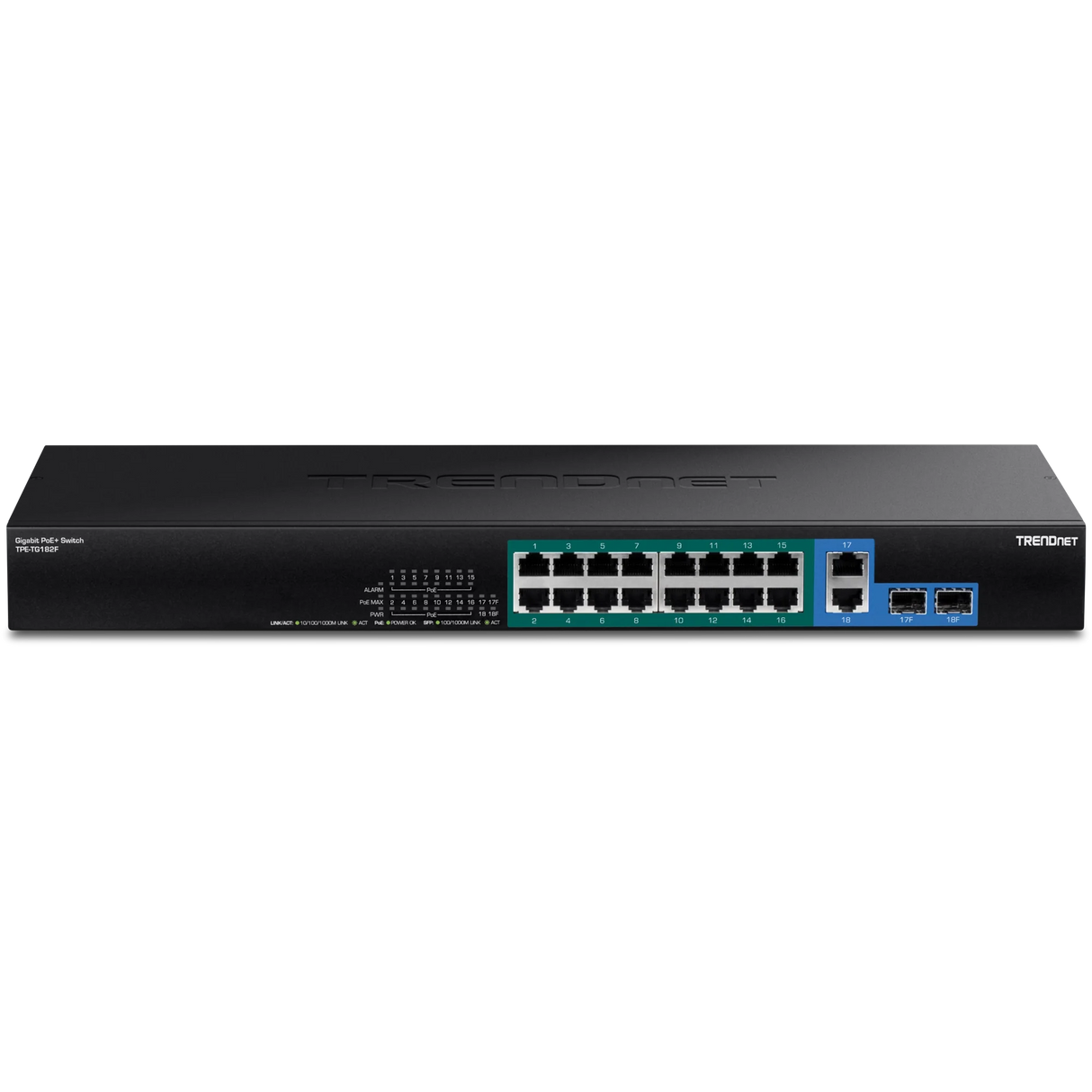 TRENDnet TPE-TG182F 18-Port Gigabit High-Power PoE+ Switch, 440W PoE Budget