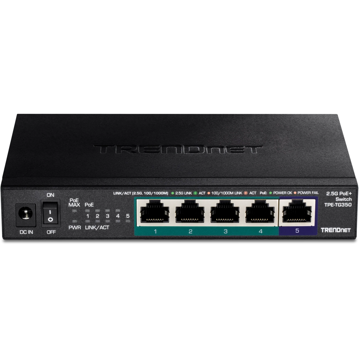 TRENDnet TPE-TG350 5-Port Unmanaged 2.5G PoE+ Switch