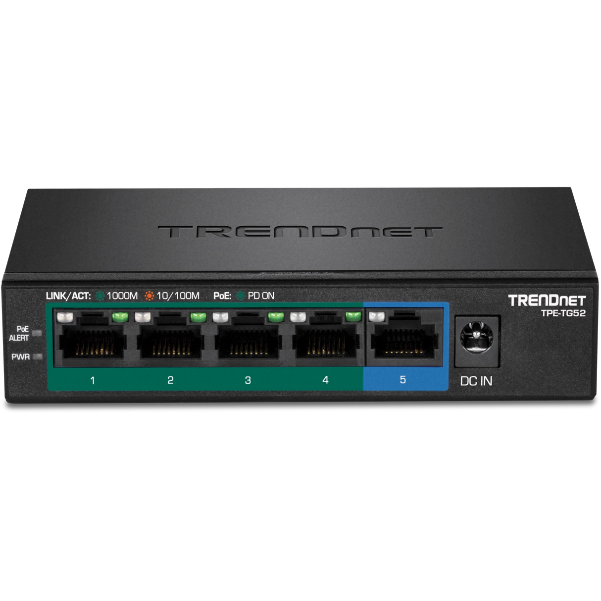 TRENDnet TPE-TG52 5-Port Gigabit PoE+ Switch (32W)