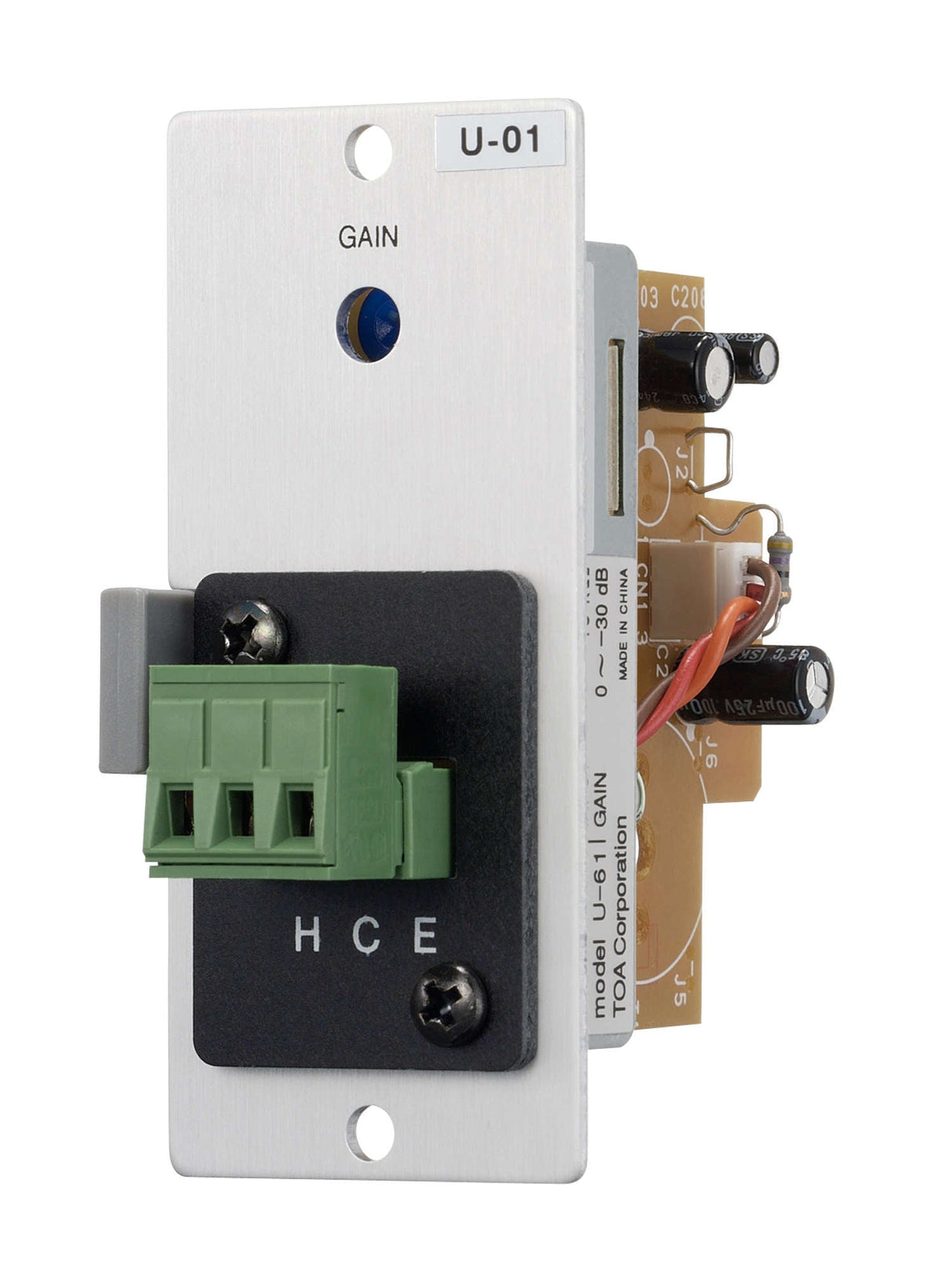 TOA U-01S T Line Input Module Unbalanced 220KΩ With Removable Terminal Block