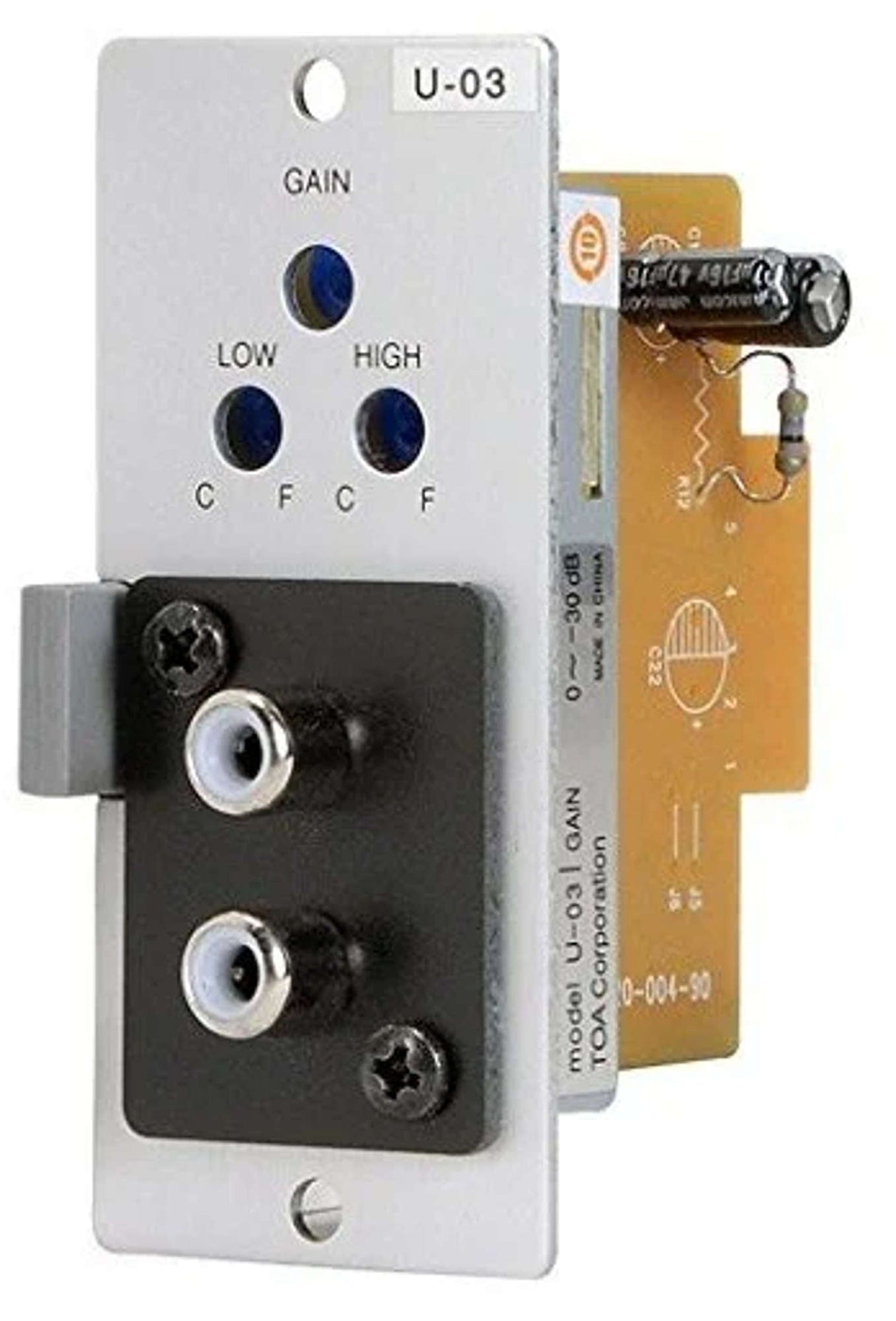 TOA U-03R Stereo Line Input Module Lo/Hi-Cut Filters Stereo Summing Dual RCA Jacks