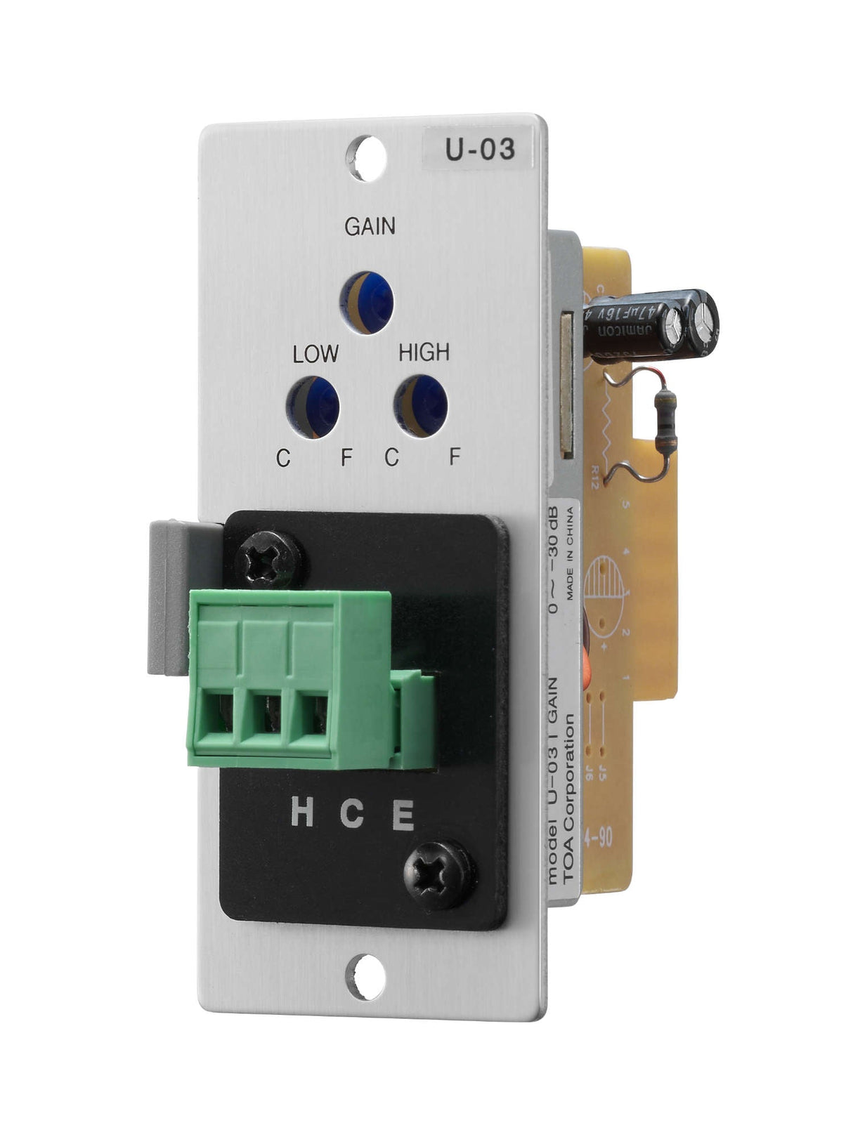 TOA U-03S Unbalanced Line Input Module Lo/Hi-Cut Filters Removable Terminal Block
