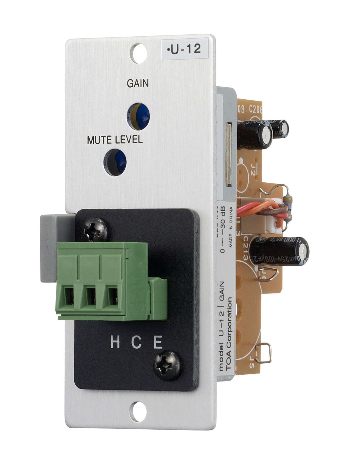 TOA U-12S T Unbalanced Line Input Module Variable Mute-Receive Depth Removable Terminal Block