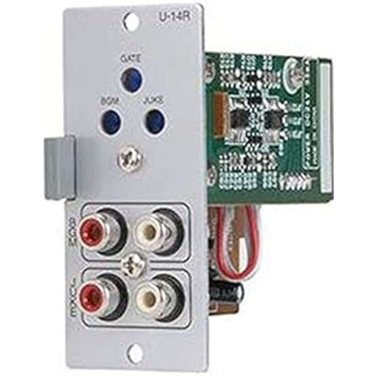 TOA U-14R Unbalanced Two Line Input Module for Jukebox/BGM Automute Agc Stereo Summing Dual RCA Jacks