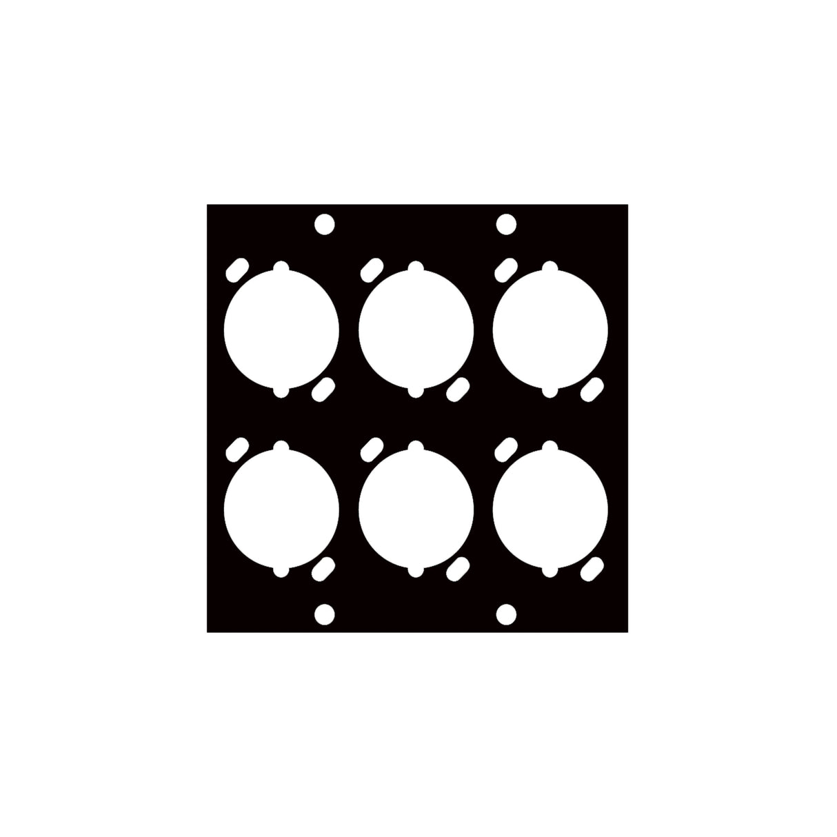 Middle Atlantic UNIV6 FEMALE XLR(6)PORT UCP PNL