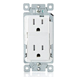 Leviton Decora Evolve Receptacle Base, Tamper-Resistant, 2 Pole 3 Wire, 15A 125V NEMA 5-15R, Residential - White