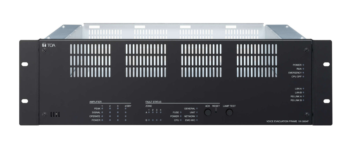 TOA VX-3004F AMQ VX-3000 Main Frame, Up To 4 VX series amplifiers (1 Zone 1 Amp)
