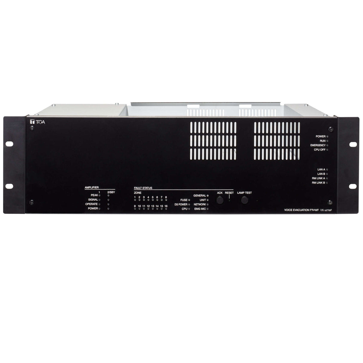 TOA VX-3016F AMQ VX-3000 Main Frame, Up To 2 VX series amplifiers (16 Switched Zones + Standby Amp or 2X8 Switched Zones)