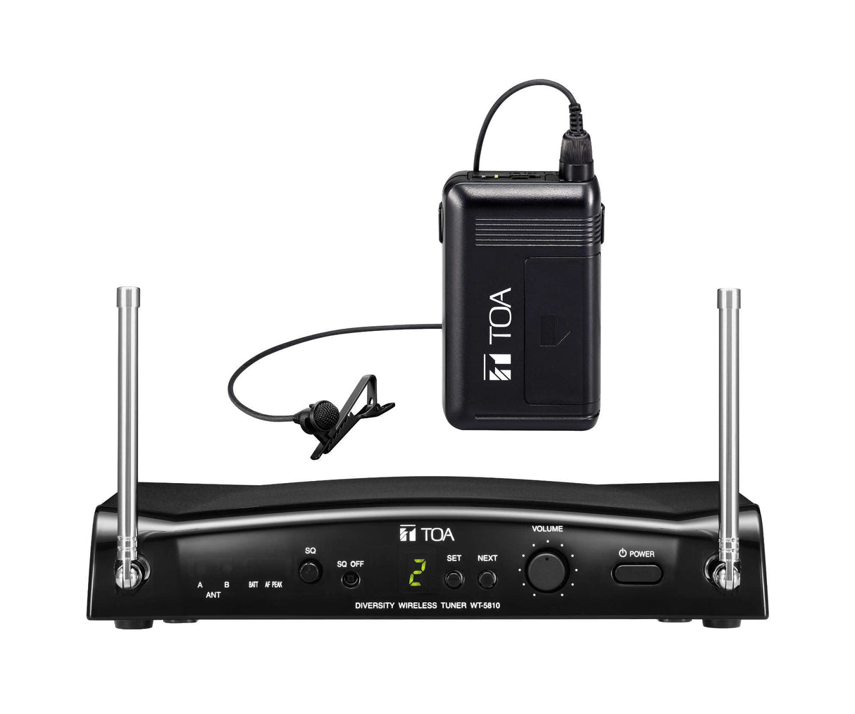 TOA WS-5325U H01US 16 Channel UHF Wireless System Including WT-5810(H01) Tuner WM-5325(H01) Rechargeable Transmitter