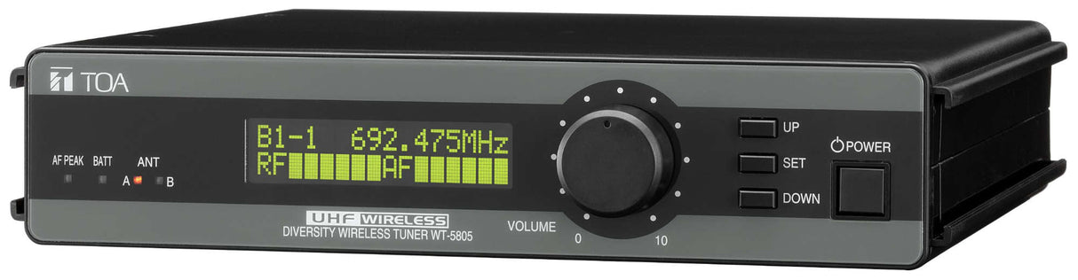 TOA WT-5805-AM RM1 Wireless Receiver Space Diversity UHF Frequency Scanner Transmitter Battery Status