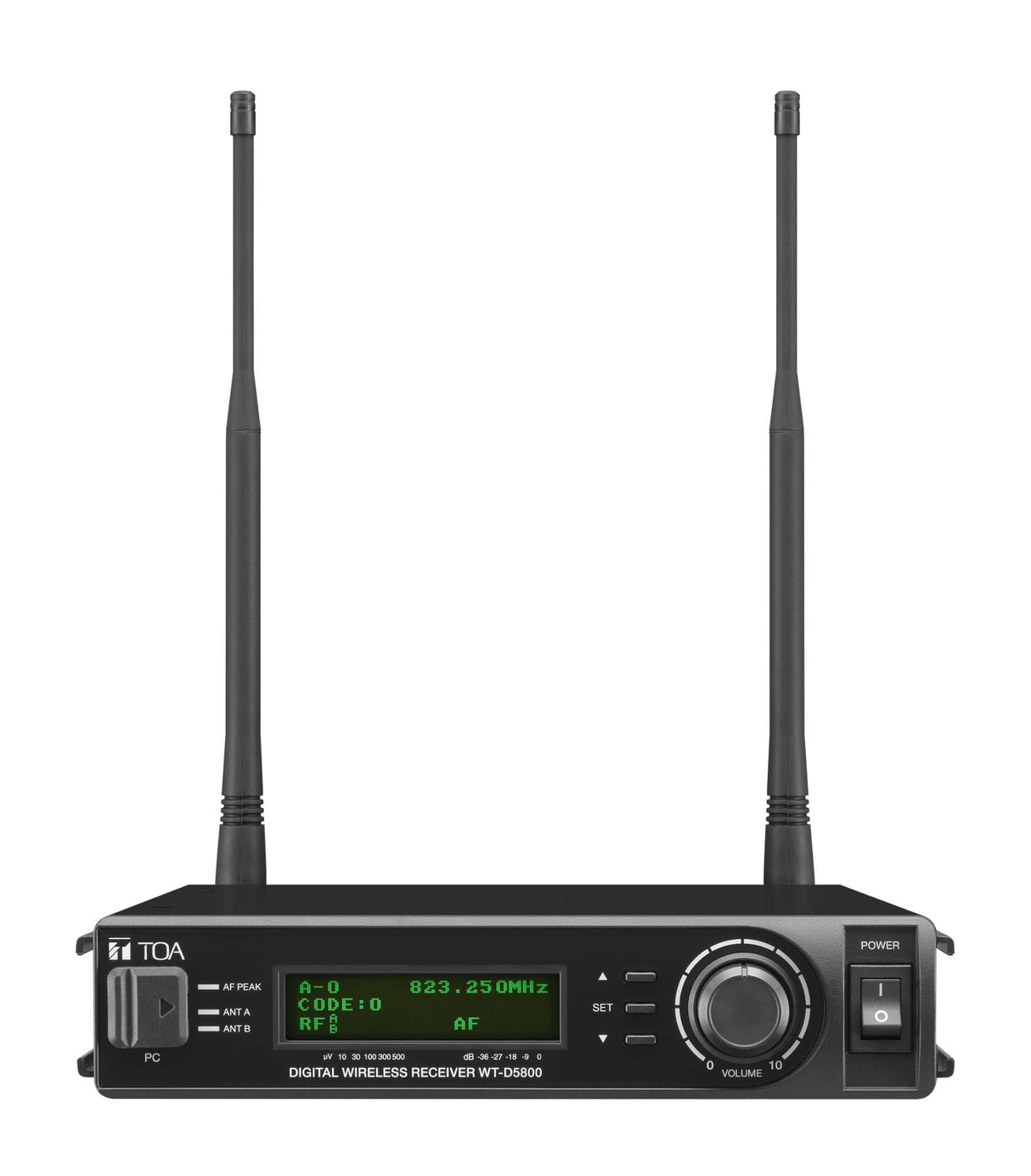 TOA WT-D5800 RH1 Digital UHF Wireless Receiver True Diversity 160 Ch. Scanner Transmitter Battery Status