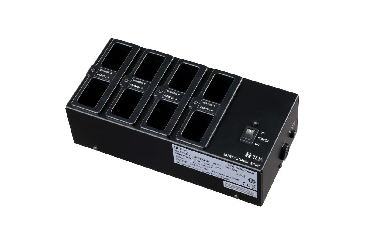 TOA BC-920 3CU Battery Charger for Up To Eight BP-920 Batteries