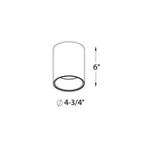 DALS 5in Cylinder Flush mount Light Fixture CYL05-CC