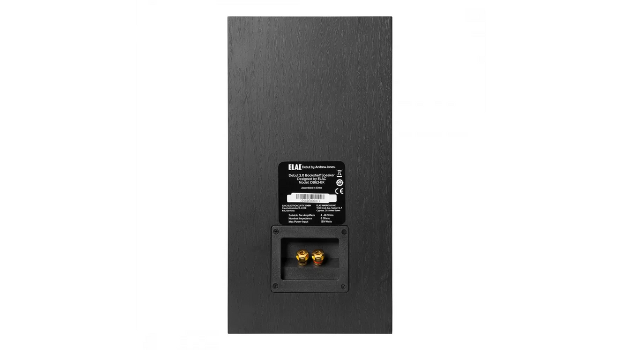 Elac 6.5" Debut 2.0 B6.2 Bookshelf Speaker - Black, Pair