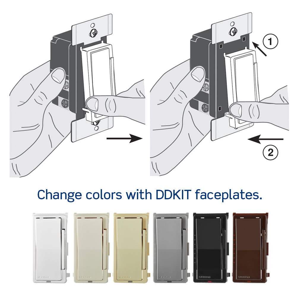 Leviton D2ELV-1BW Decora Smart ELV/LED Phase Selectable Dimmer, Wi-Fi, Neutral Wire Required