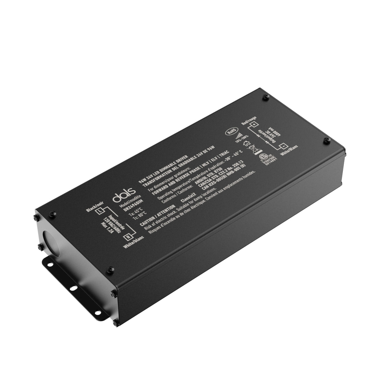 DALS DR2496DIM 96W 24V Dimmable hardwired driver, two outputs