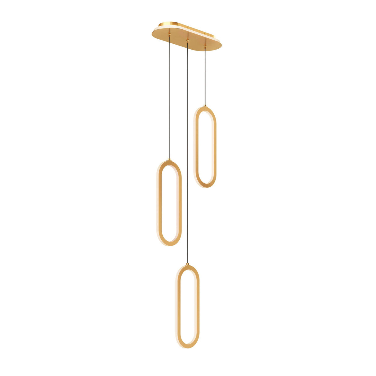 DALS FPDC3-CC-GD 3 vertical oblong pendants with lit cluster 5CCT