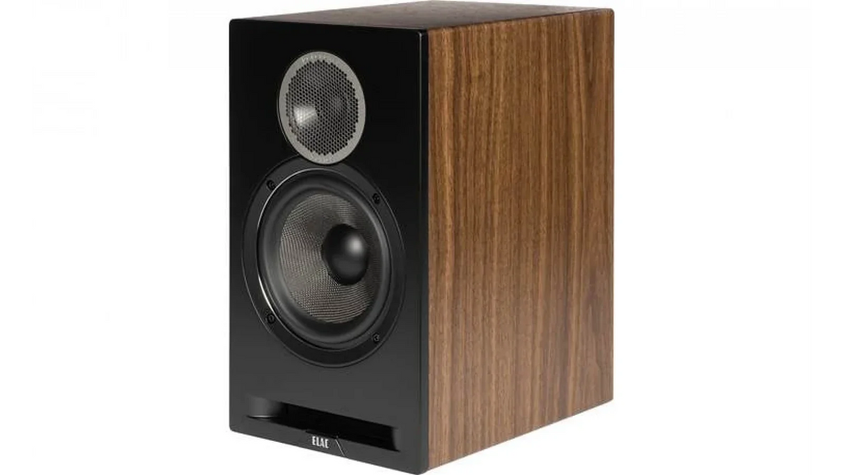 Elac 6.5" Debut Reference Bookshelf Speaker - Walnut/Black, Pair