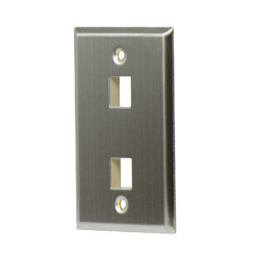 On-Q WP3402SS 1 GANG STAINLESS WALL PLATE, 2-PORT
