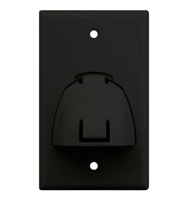 On-Q WP9001BK SINGLE GANG HINGED BULL NOSE WP BK