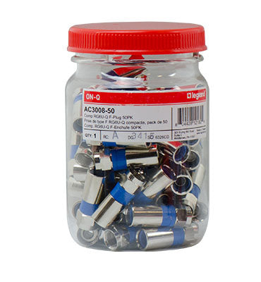 On-Q AC300850 COMPRESSION RG6U-QUAD F PLUG 50 PK