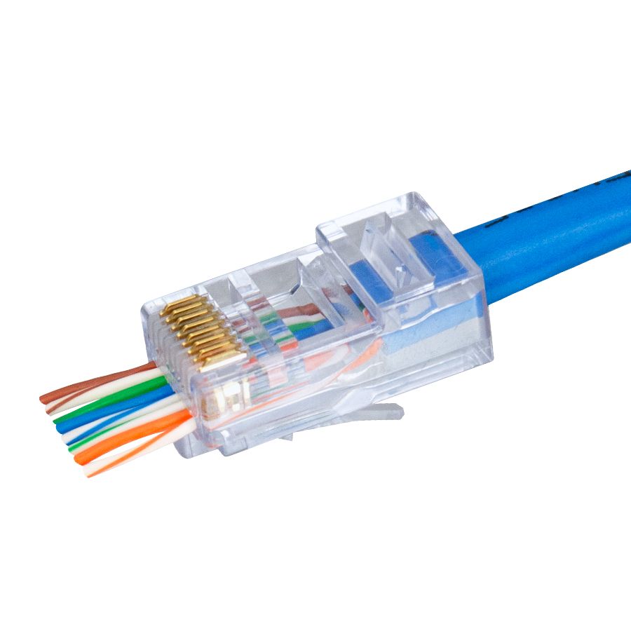 Simply45 S45-1500 Pass Through Blue Tint - Cat5e UTP - 100pc Jar
