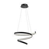 DALS 20″ Spiral decorative modern pendant SPR20-CC-BK