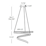 DALS 20″ Spiral decorative modern pendant SPR20-CC-BK