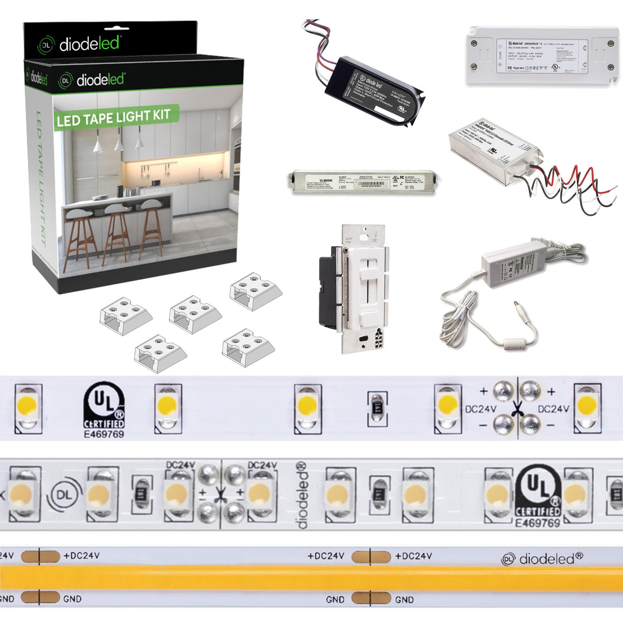 Diode LED Tape Light Kit Standard-Pitch 12VDC