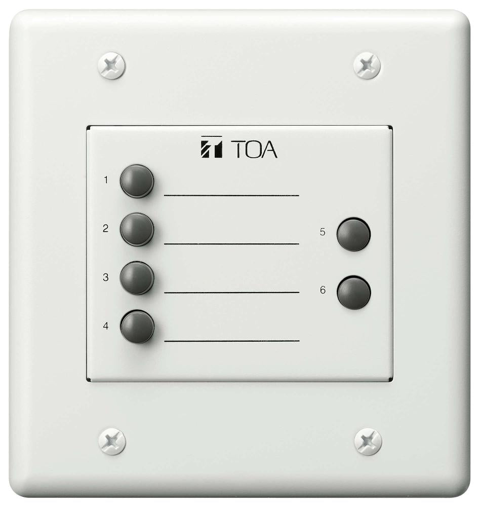 TOA ZM-9003 9000 Series Remote Control Switch Panel With 4 Interlocking Selection Switches and 2 Momentary Switches